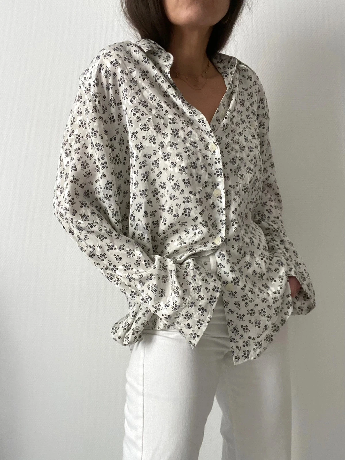 🌺 Vintage oversized blouse met bloemen – photo 6